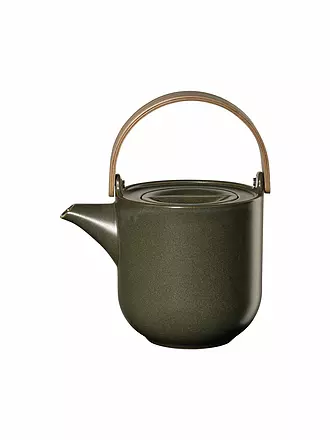 ASA SELECTION | Tetera con mango de madera COPPA 1,0l Tofu | dunkelgrün